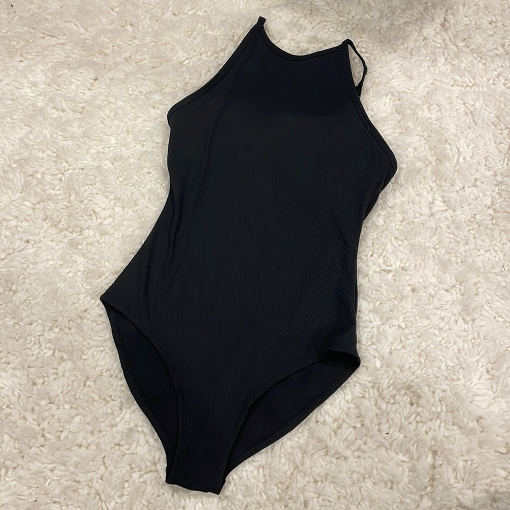 Girlfriend Collective Marlow High Neck Bodysuit Black Small